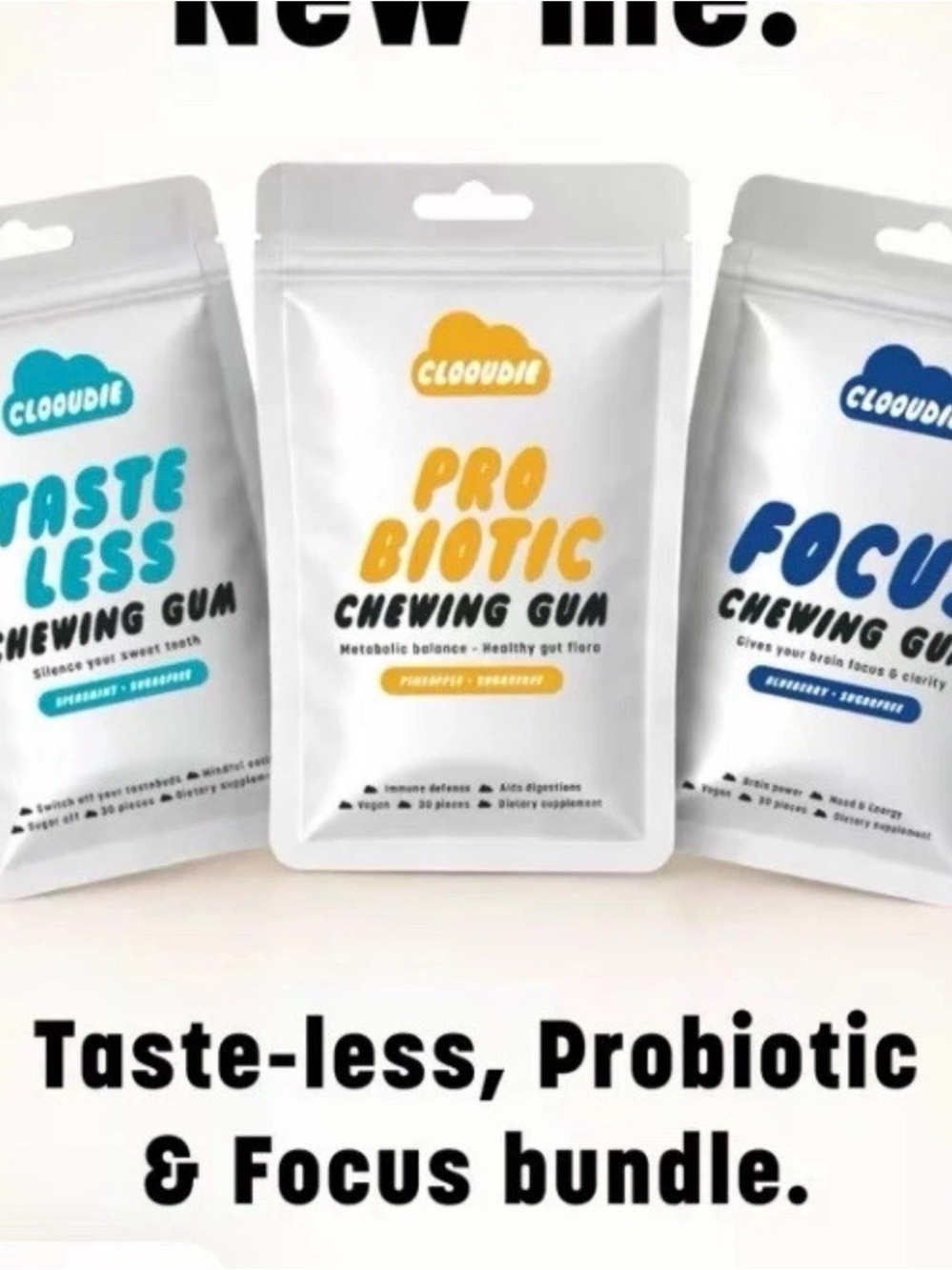 Cloudbie Probiotic Chewing Gum - White & Yellow Pack
